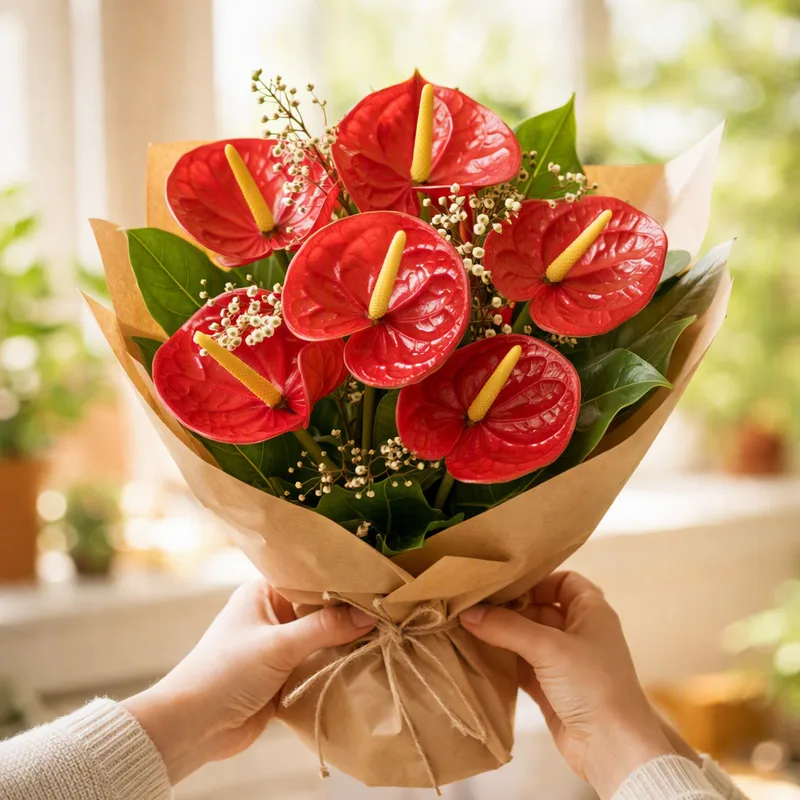 Anthurium (Flamingoblume) - rot - Bild 3